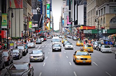 Traffic on road in city