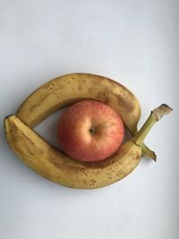 High angle view of apple on table