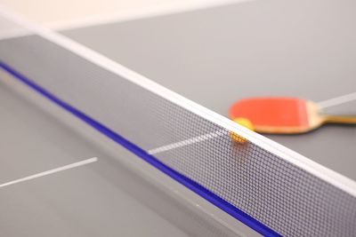 High angle view of table tennis