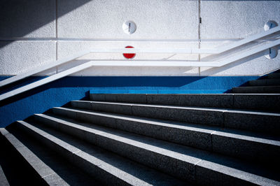 High angle view of empty staircase