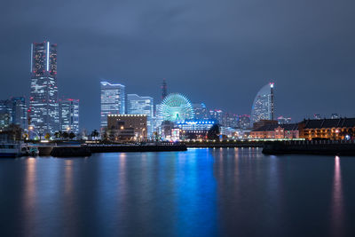 Illuminated city at night