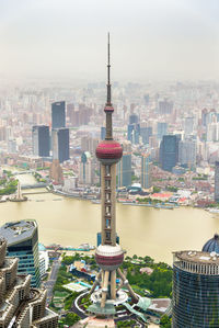 Aerial view of buildings in city