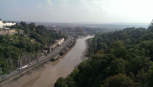 View of bridge over river