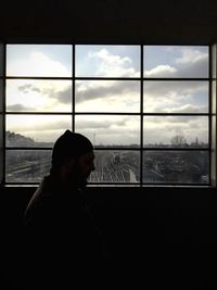 Clouds seen through window