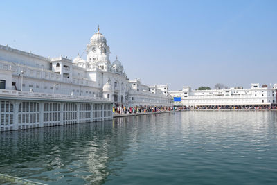 Beautiful view of golden temple - harmandir sahib in amritsar, punjab, india, famous indian sikh