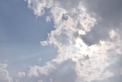 Low angle view of clouds in sky