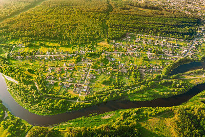 High angle view of cityscape