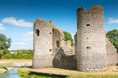 Old ruins of building against sky