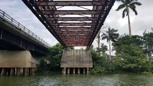 View of bridge over river against sky