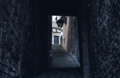 Man in corridor of building