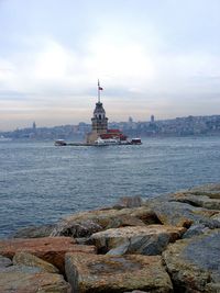 View of clock tower in sea