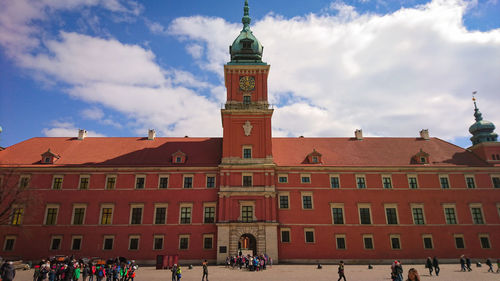 Group of people in front of building