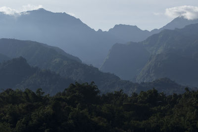 Scenic view of mountains against sky