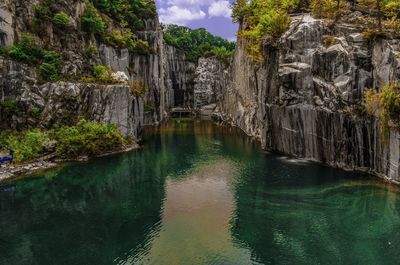 Rock formations in water