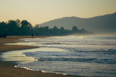 Scenic view of sea at sunset