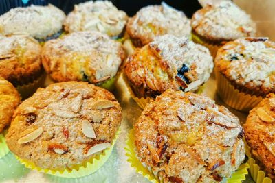 High angle view of cupcakes