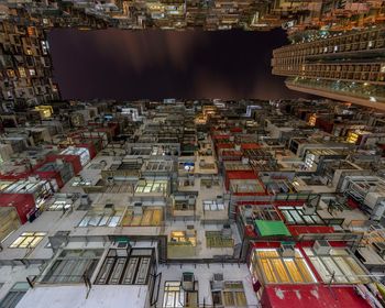 Low angle view of building against sky at night