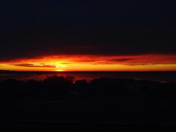 Scenic view of sea at sunset