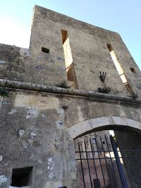 Low angle view of building against clear sky