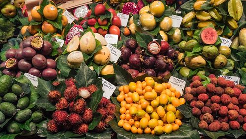 Fruits for sale at market stall