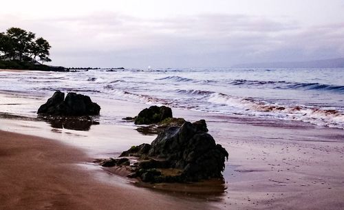 Scenic view of beach against sky