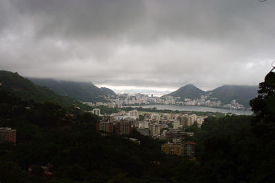 High angle view of townscape against sky