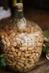 Close-up of bottles