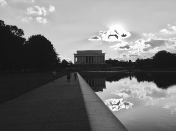 Reflection of building in lake