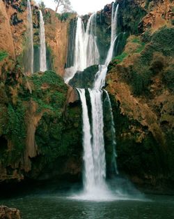 Scenic view of waterfall