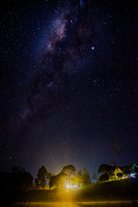 Low angle view of star field against sky at night