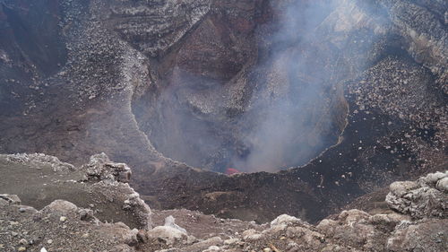 High angle view of volcanic landscape