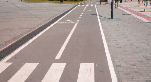 High angle view of road