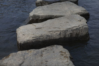 Close-up of rocks in sea