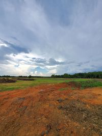 Scenic view of field against sky