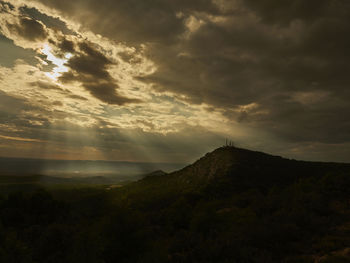 Scenic view of landscape against sky during sunset