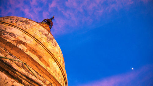 Low angle view of insect against blue sky