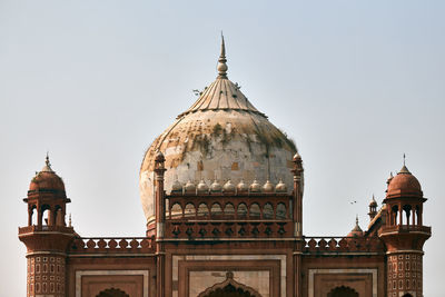 Low angle view of historic building against clear sky