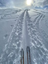 Ski touring in the mountains