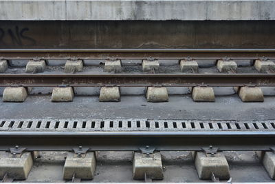 High angle view of railroad tracks