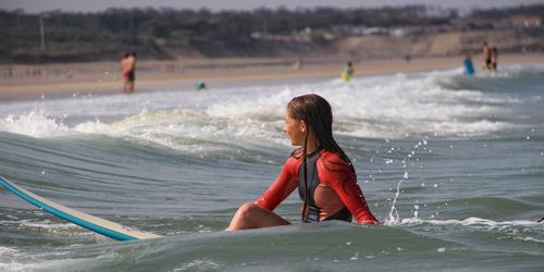 Full length of woman swimming in sea