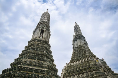 Low angle view of temple building against sky