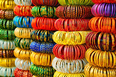 Full frame shot of colorful ribbons