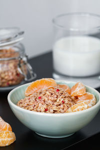 Close-up of breakfast in bowl on table