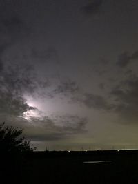 Scenic view of silhouette field against sky at dusk