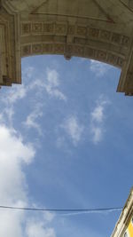 Low angle view of historic building against sky