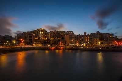 Illuminated city at night