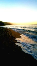 Scenic view of sea at sunset