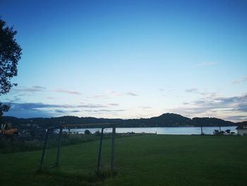 Scenic view of field against sky