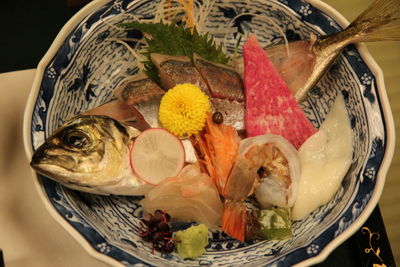 Close-up of fish in container