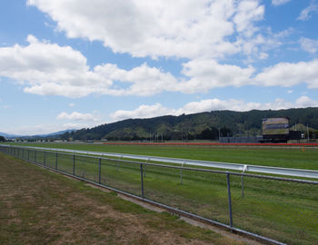 Scenic view of field against sky